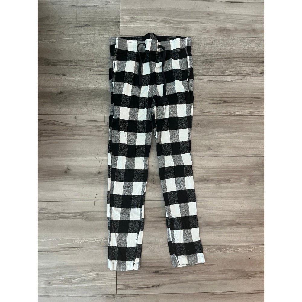 Hollister Sleep Mens Pajama Pants Medium Black White Buffalo Plaid Lounge